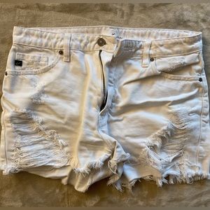 White Jean Shorts